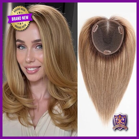 Human Hair Topper 6x5 Swiss Lace Base 60g for Thinning Hair No Bangs